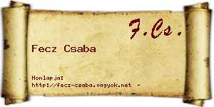 Fecz Csaba névjegykártya
