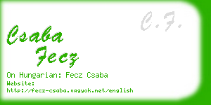csaba fecz business card